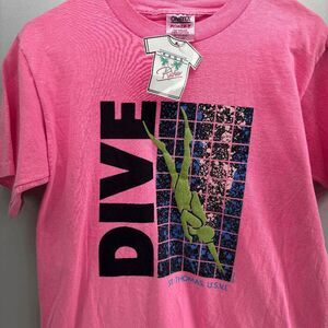VTG NOS Rags to Riches Dive St. Thomas NWT Pink Dive Shirt Mens Large
